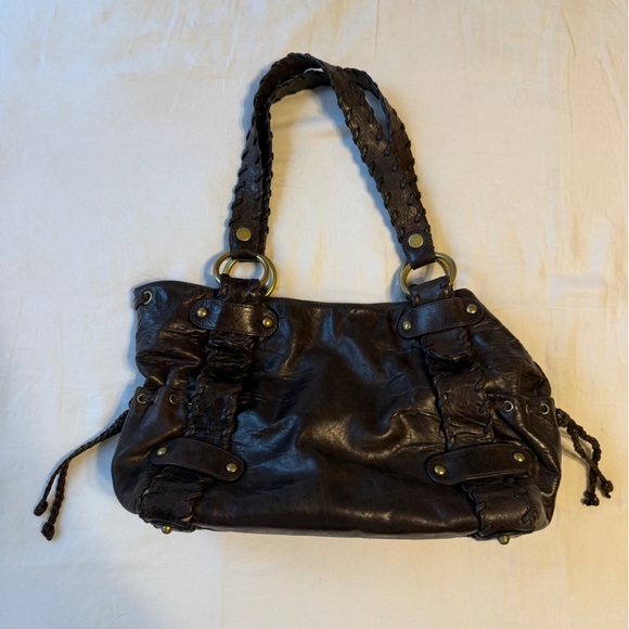 Brown Leather Purse gold hardware - Picture 5 of 11